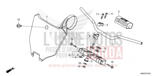 ROHRGRIFF/OBERE BRUECKE CRF450RXN de 2022